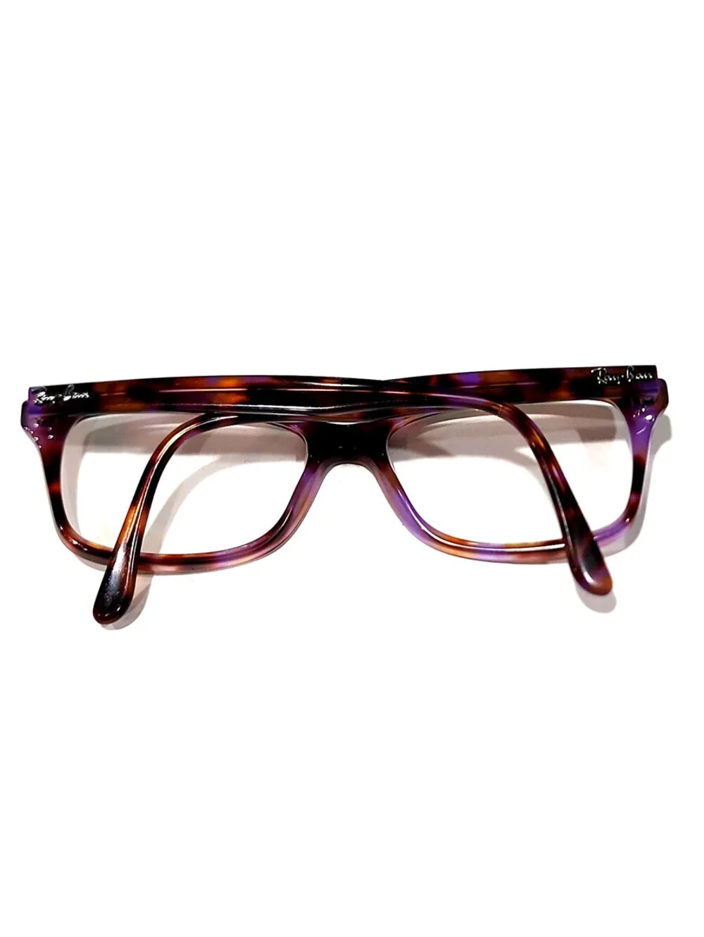 Ray Ban RB5428 8175 Scratched Purple Tortoise Square Eyeglasses 55-17 145 Read